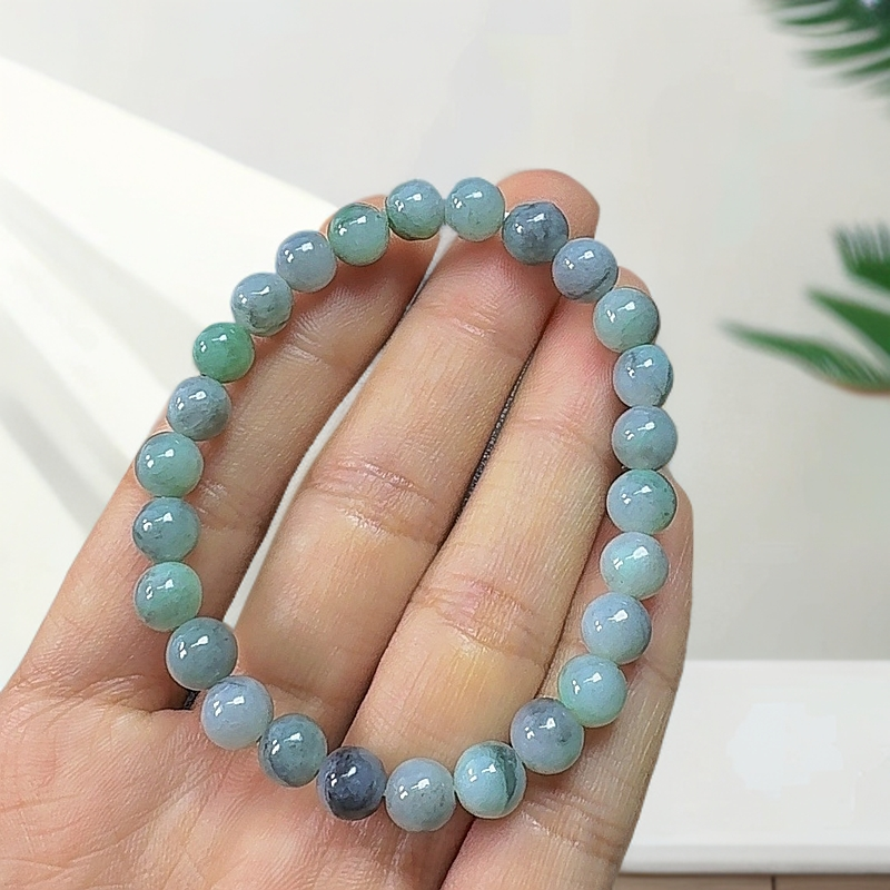 天然缅甸翡翠手串绿底乌鸡福利款时尚百搭女款女士素圈渐变