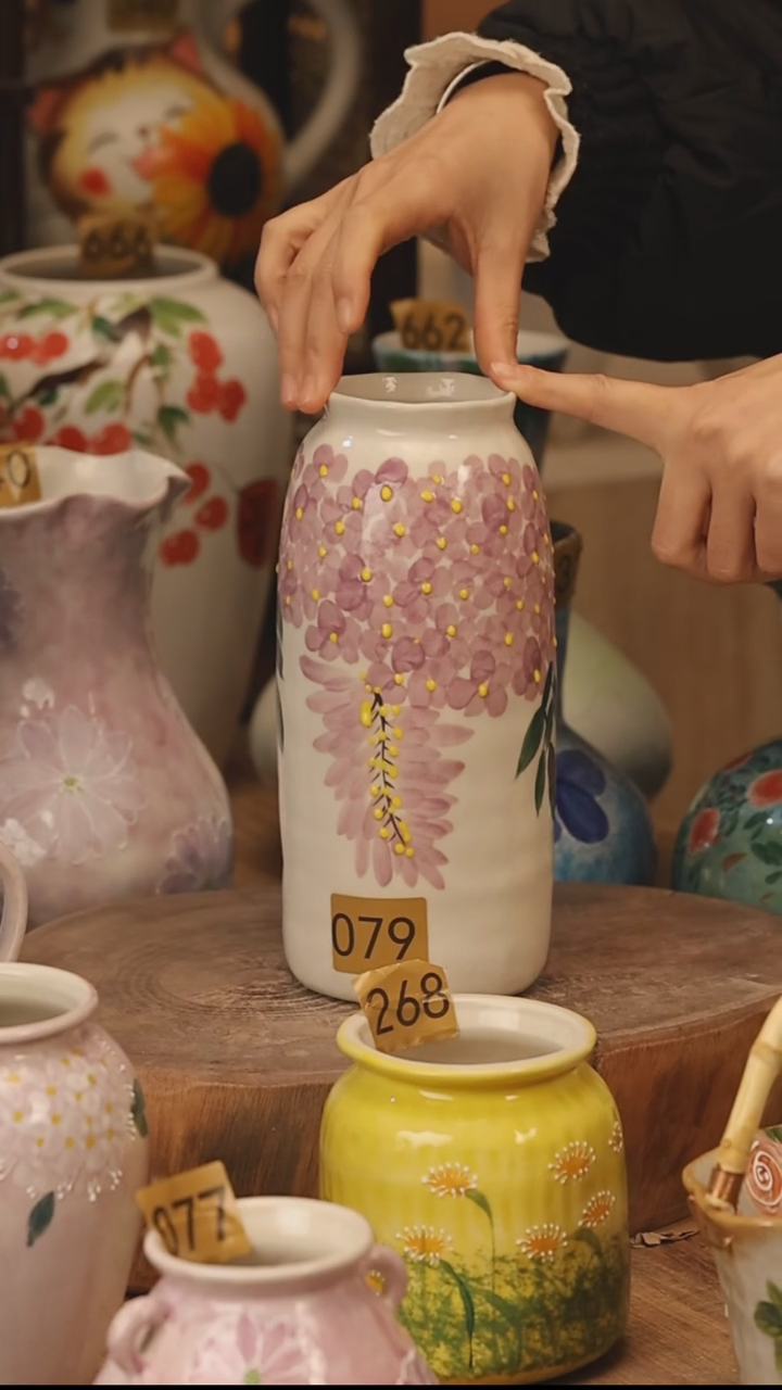 陶瓷景德镇设计师手作花器摆件侘寂风@M079@