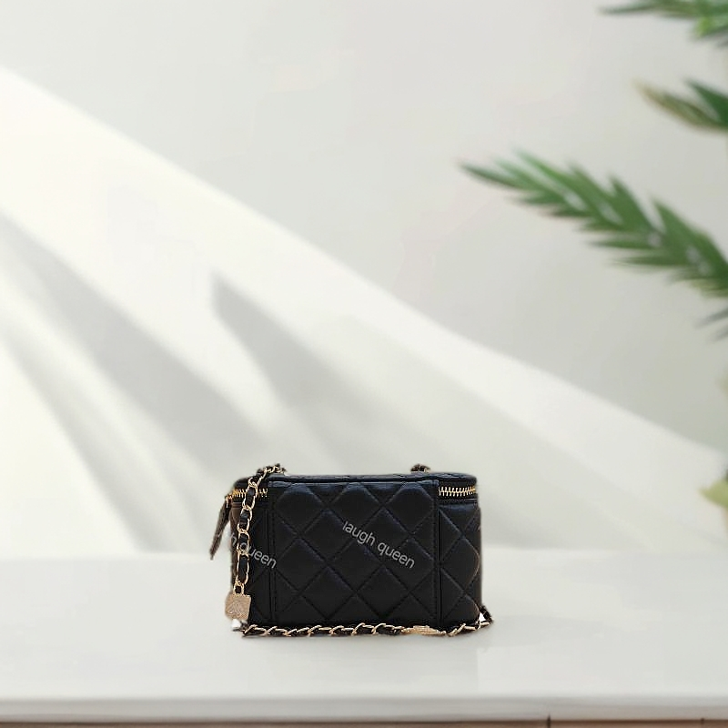 时尚潮流真皮新款女包 化妆盒 10917 黑色