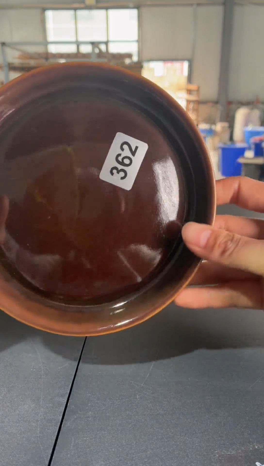 耀州窑仰山黑釉高足盘微瑕362