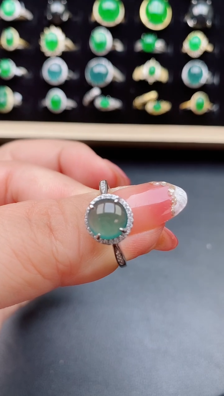 【闪购商品】翡翠戒指银S925镶嵌2121