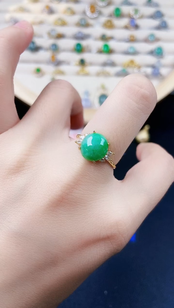 【闪购商品】翡翠戒指银S925镶嵌1254365454