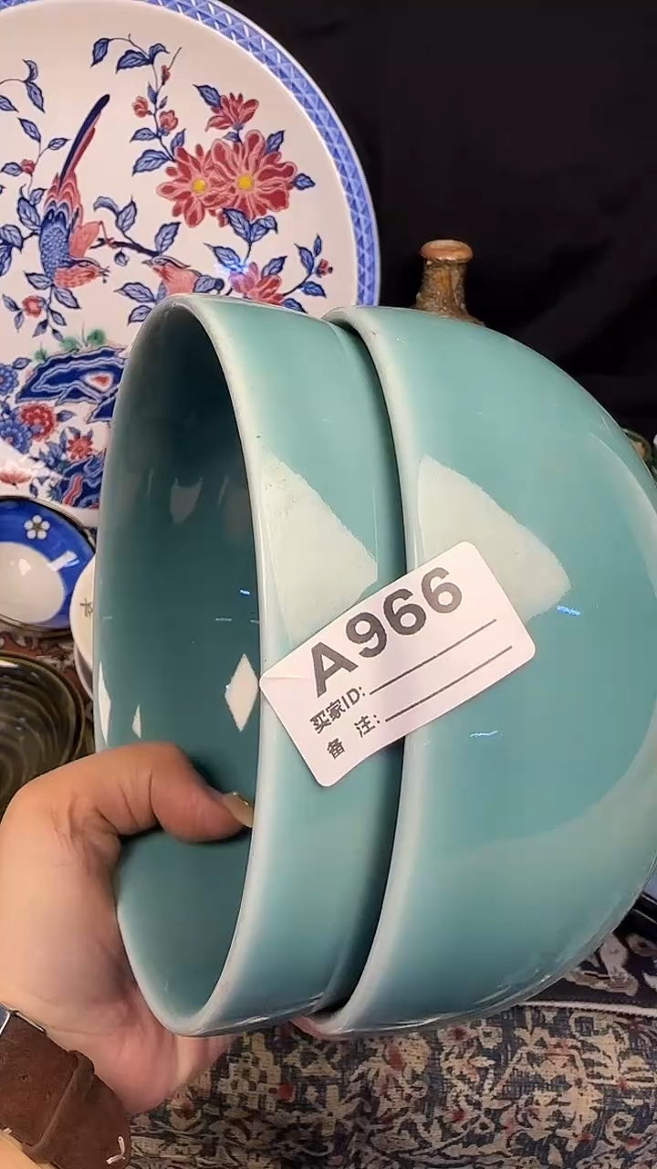 瓷片竹**阁陶瓷两只966