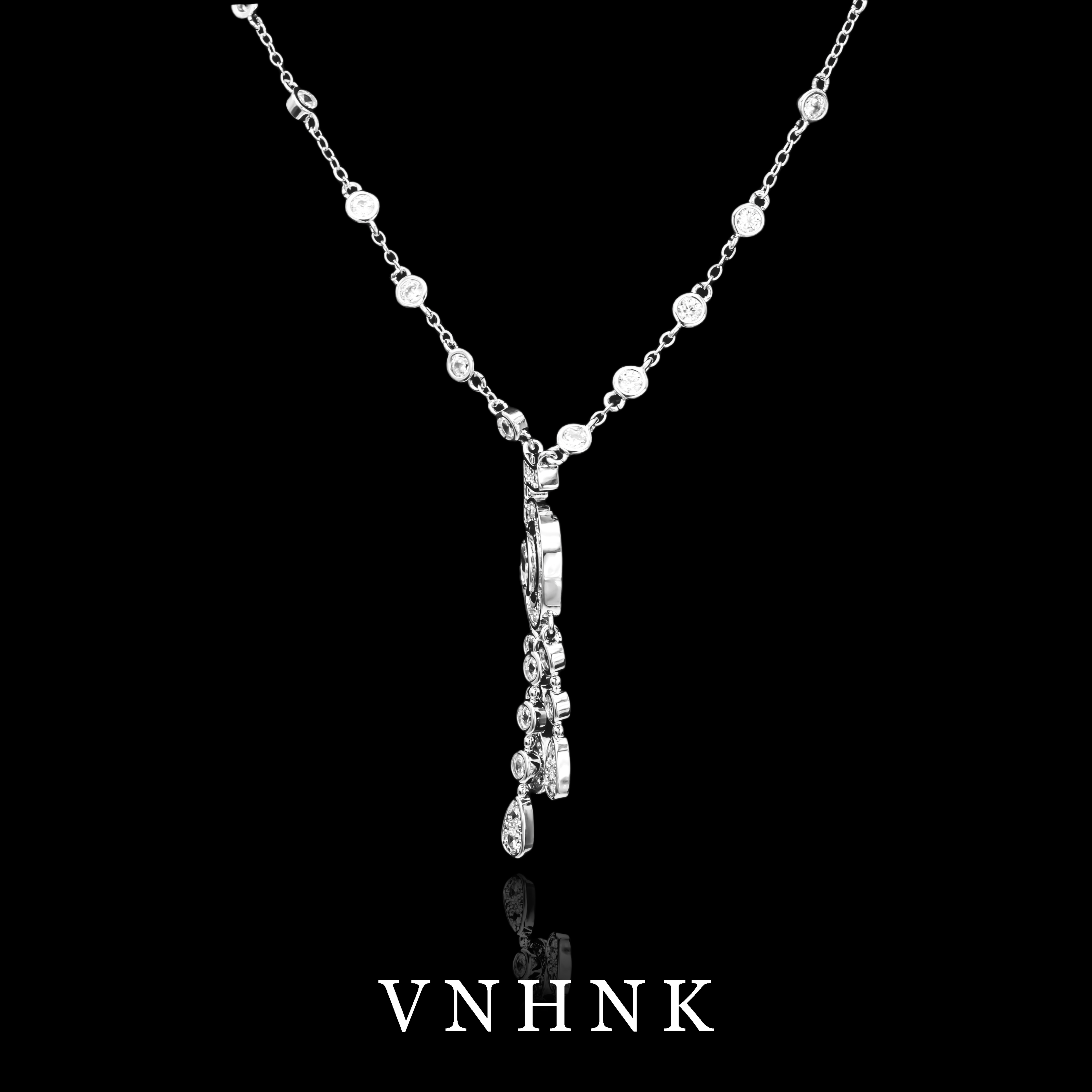 不锈钢合成锆石项链 美可儿   T1022   银色时尚个性气质项链