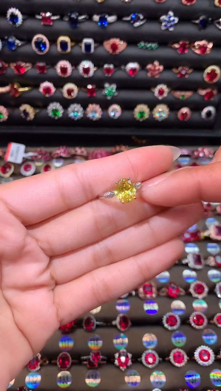 【闪购商品】水晶戒指银S925镶嵌白