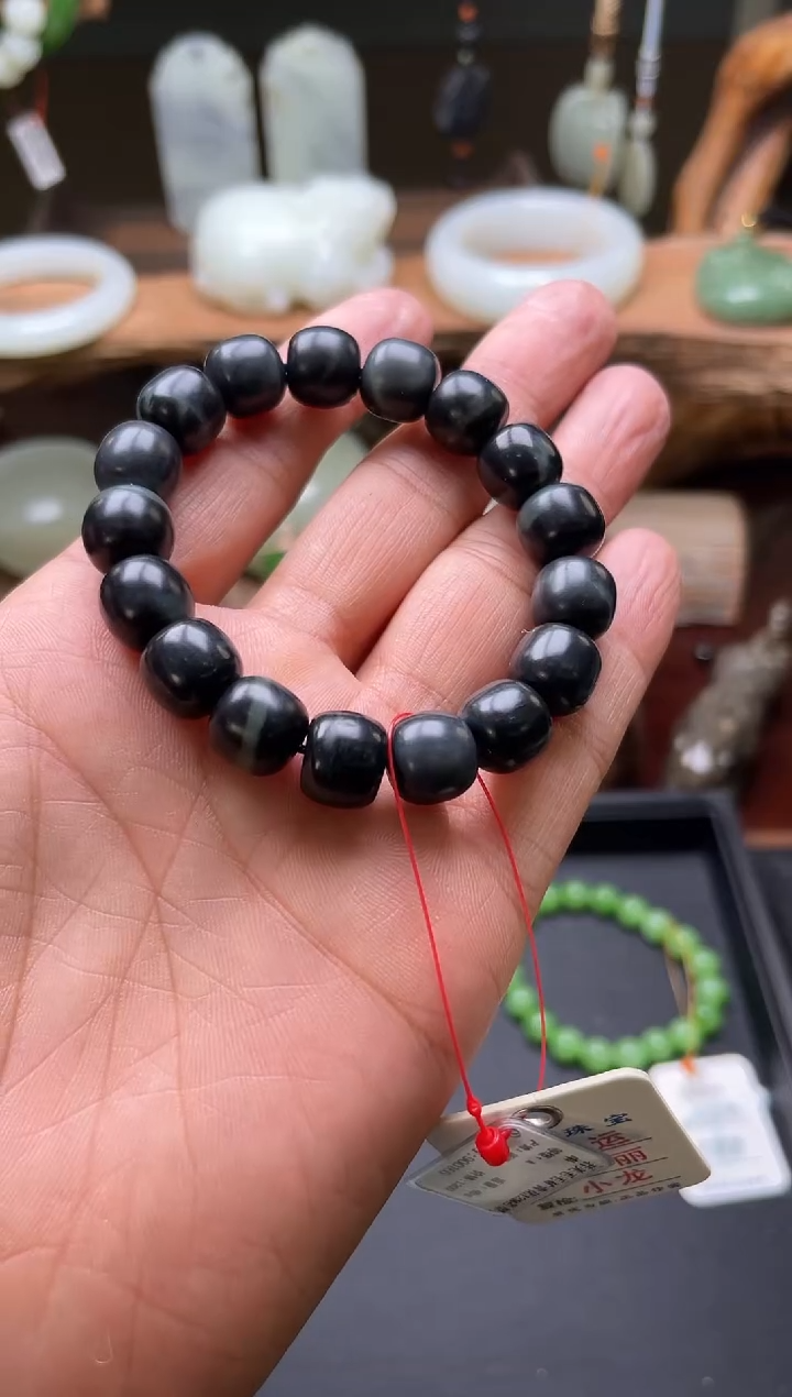 【闪购商品】和田玉手串未镶嵌卡11+毛毛矿青花老型A900166