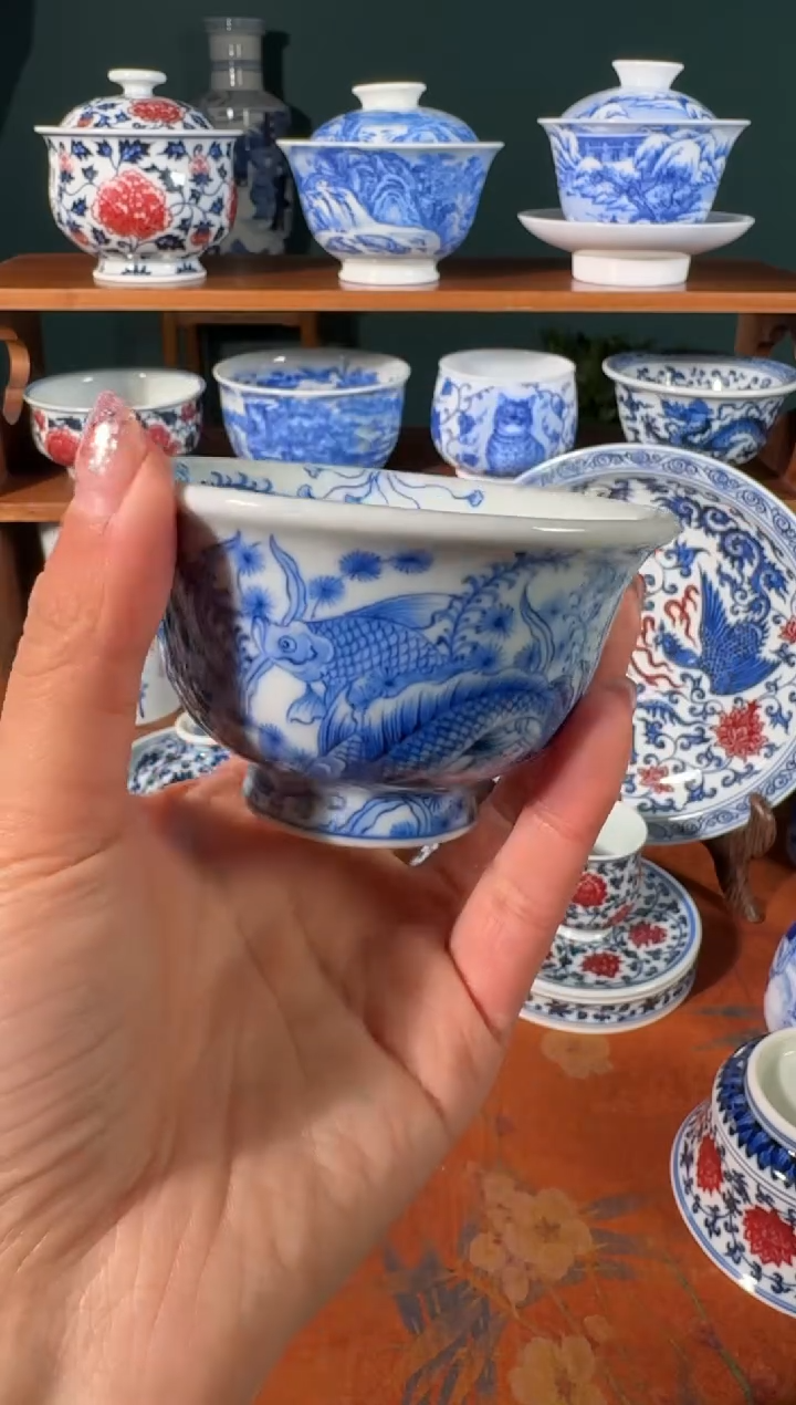【闪购商品】杯刘建锋窑鱼藻压手杯