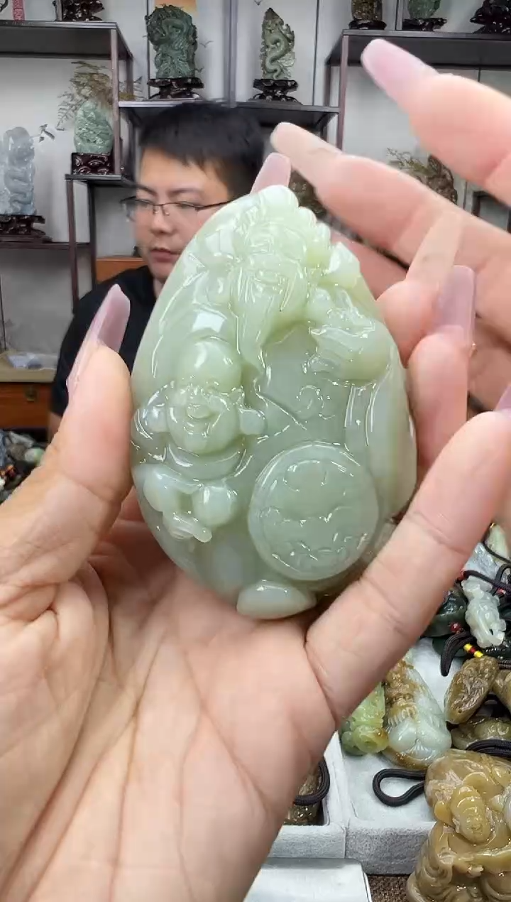 和田玉未镶嵌把件1