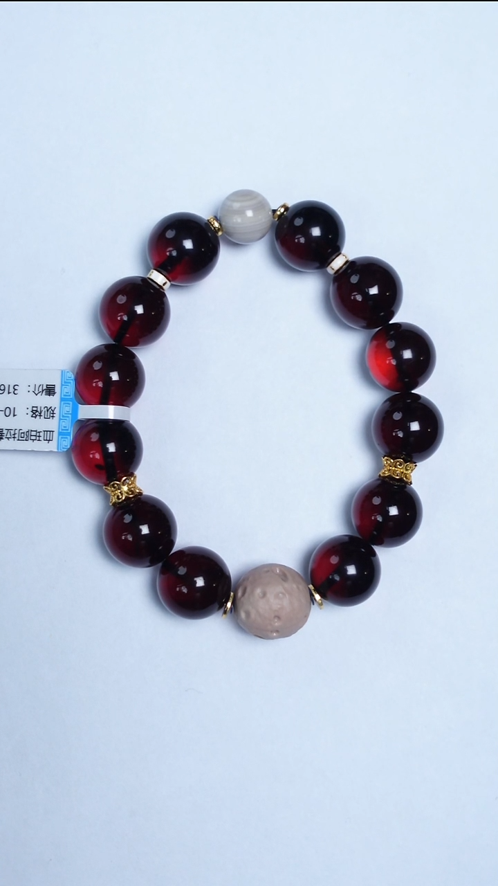 手链琥珀未镶嵌血珀圆珠手串10-13mm