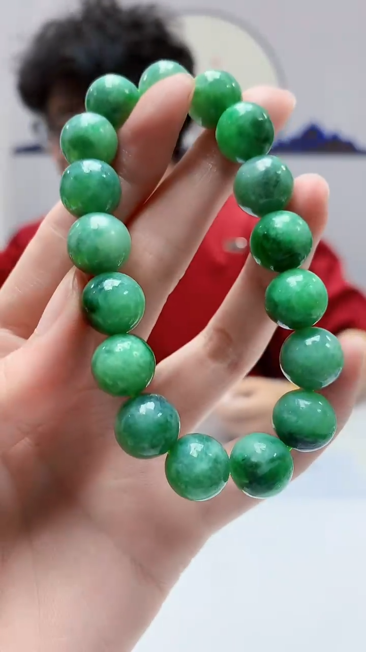 【闪购商品】定制翡翠未镶嵌4688zm-毛货手串119