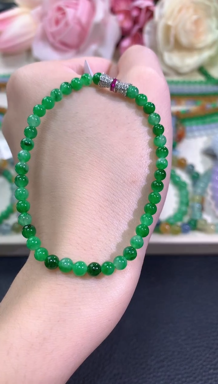 未镶嵌手串翡翠冬日珠宝E127