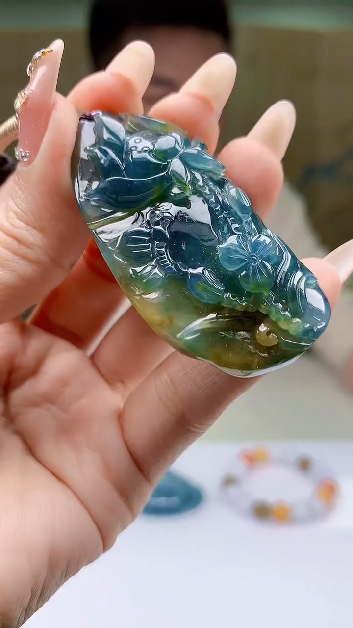 【闪购商品】定制翡翠未镶嵌4990ty-毛货挂件84