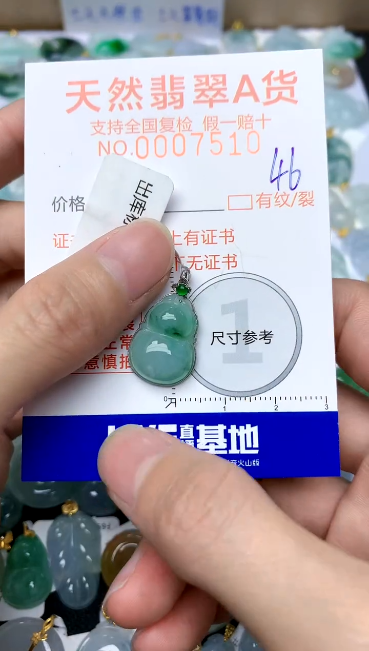 【闪购商品】翡翠颈饰18K金镶嵌46天然A货翡翠