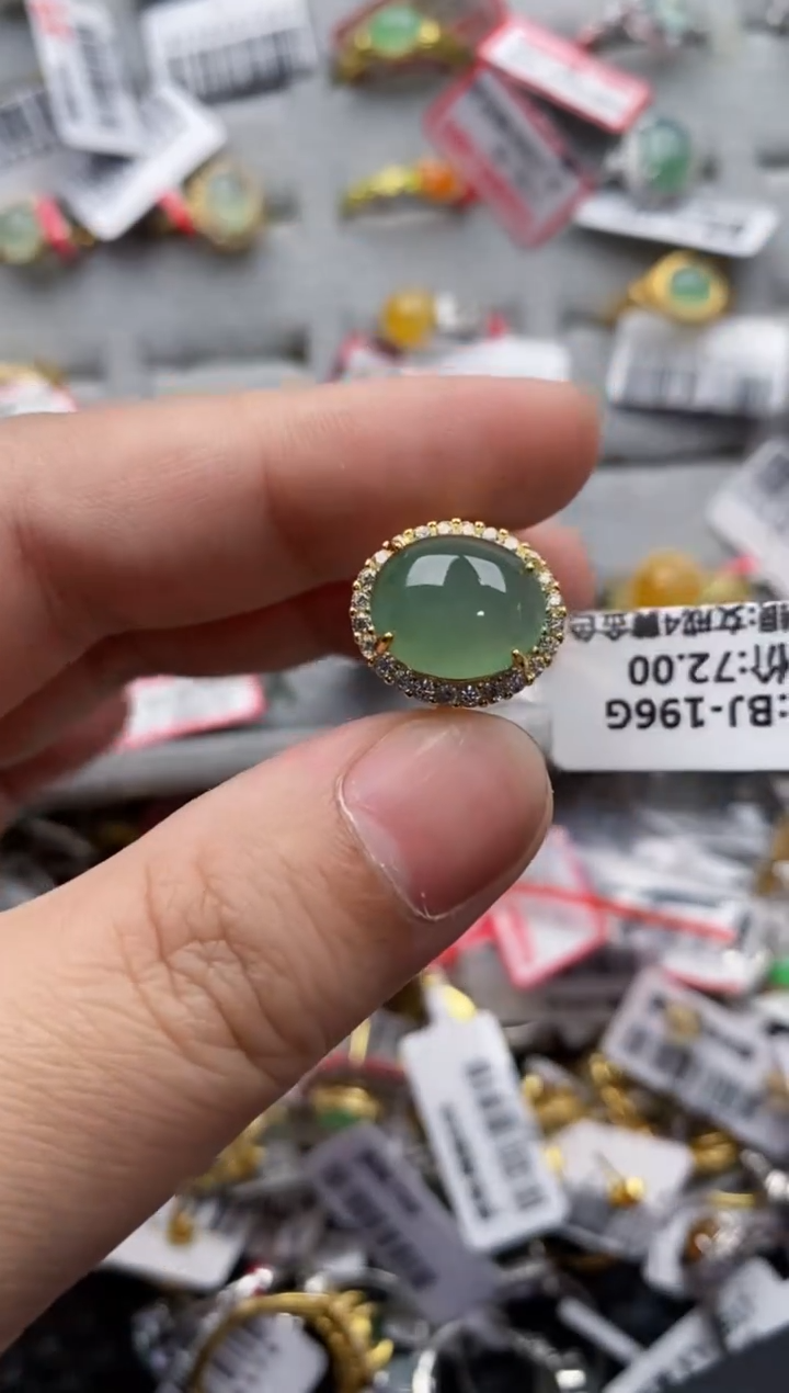 【闪购商品】翡翠戒指银S925镶嵌444444---8