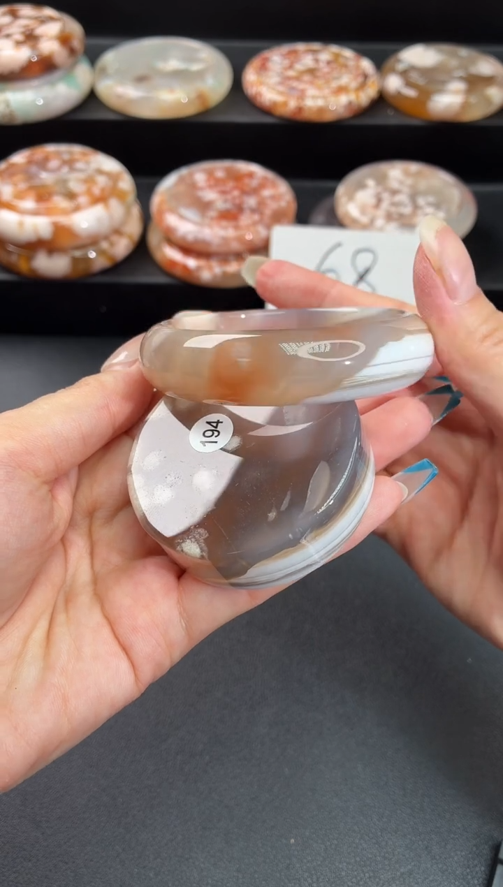 手镯玛瑙/玉髓未镶嵌石英质玉55圈54/55带(赠送镯心)