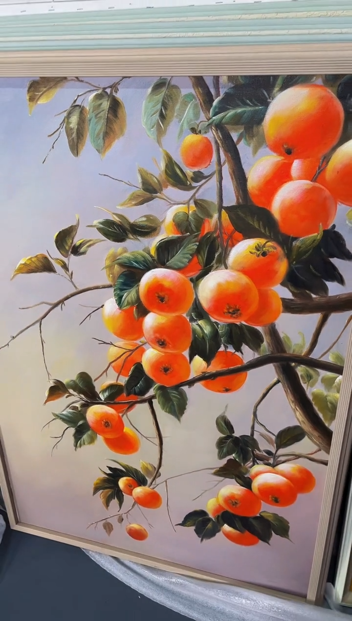 【闪购商品】油画139号70*100 柿柿如意-手绘油画