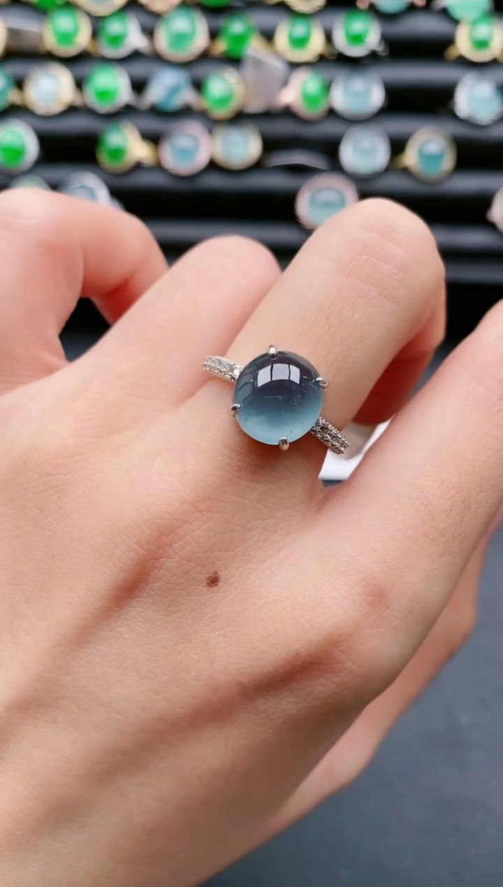 【闪购商品】翡翠戒指银S925镶嵌111111111