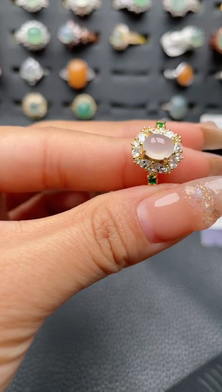 【闪购商品】翡翠戒指银S925镶嵌2222222222  47