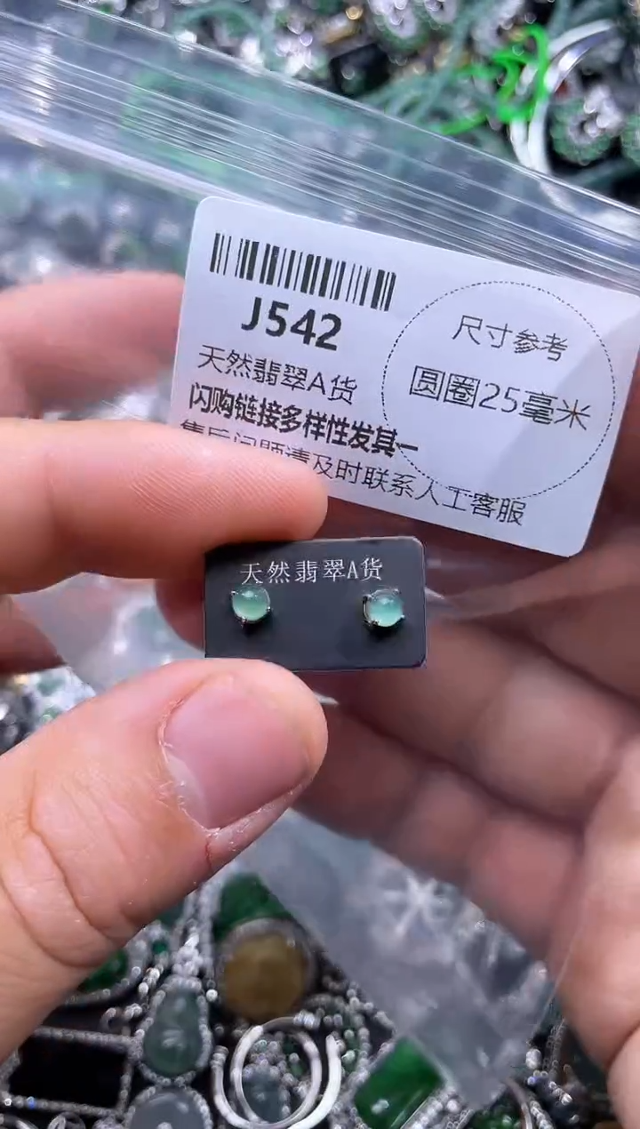 【闪购商品】翡翠颈饰未镶嵌J542耳钉