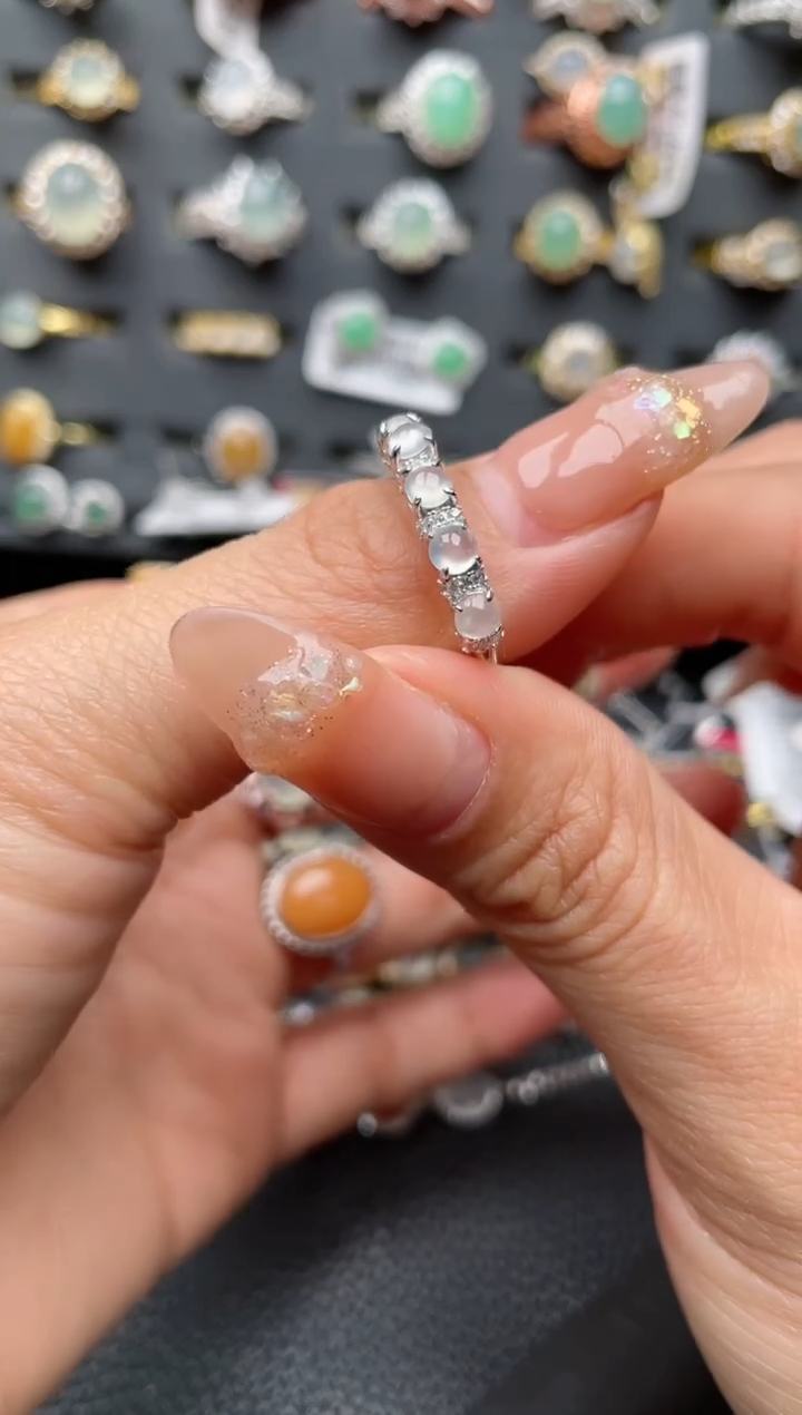 【闪购商品】翡翠戒指银S925镶嵌1111111111  85