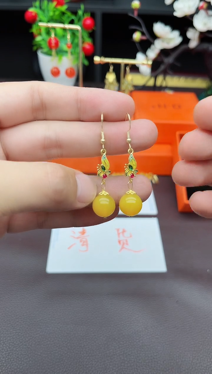 玛瑙/玉髓耳饰银S925镶嵌318000