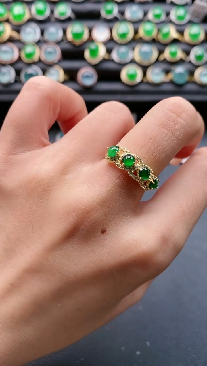 【闪购商品】翡翠戒指银S925镶嵌1111