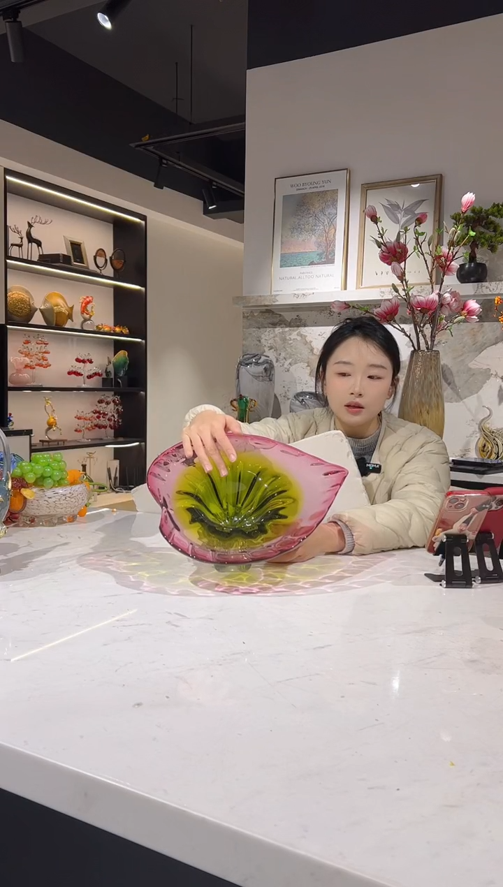 【闪购商品】琉璃渐变紫爱心果盘