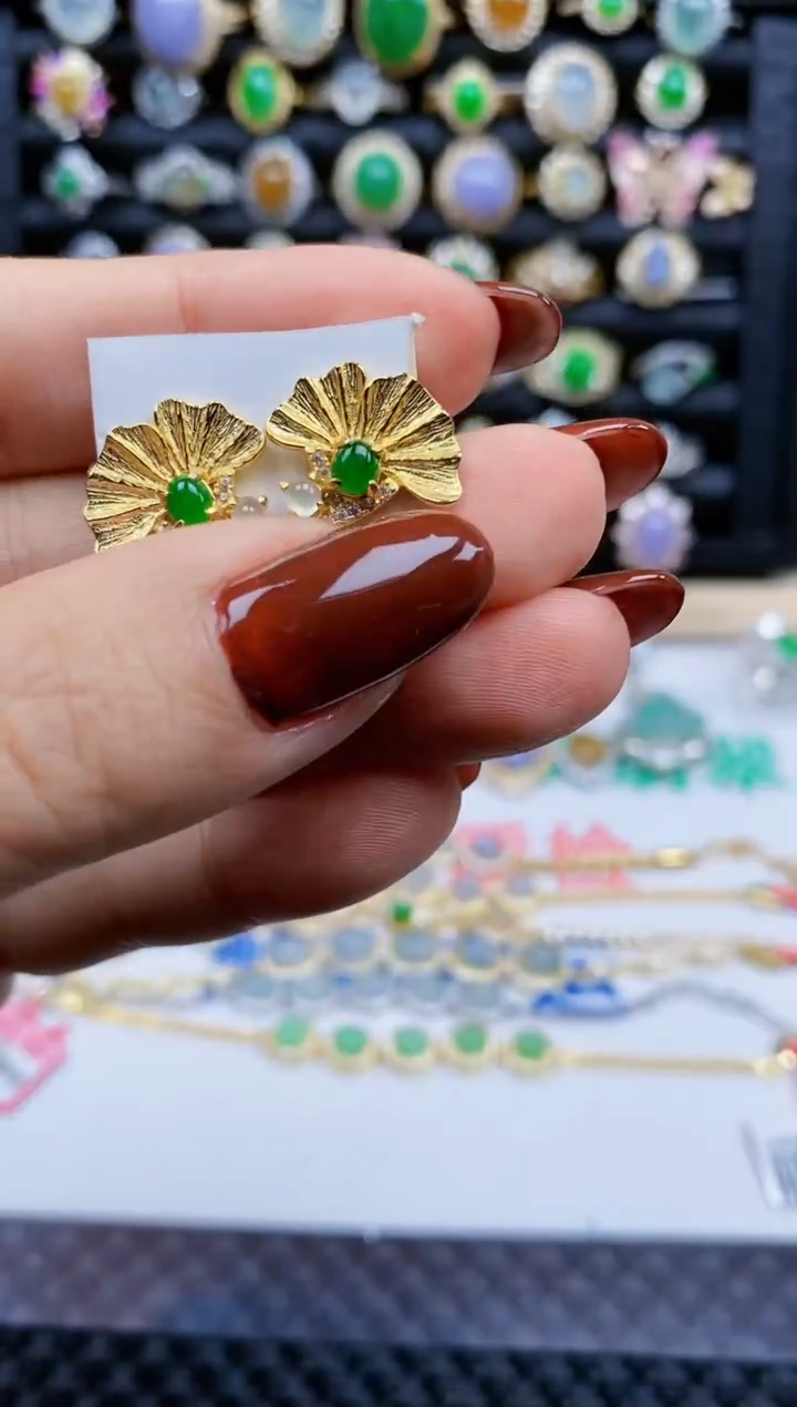 银S925镶嵌戒指翡翠356