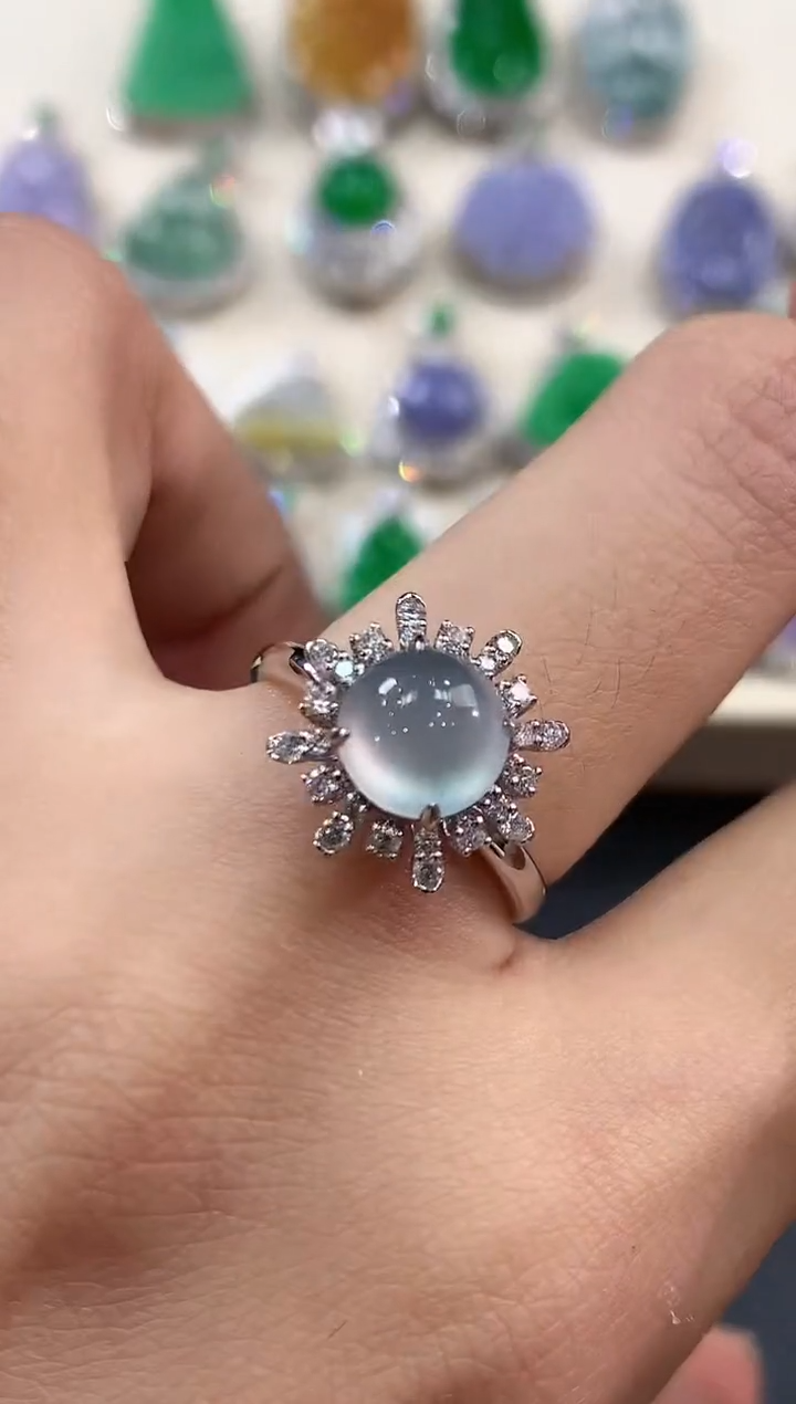 【闪购商品】翡翠戒指18K金镶嵌B210