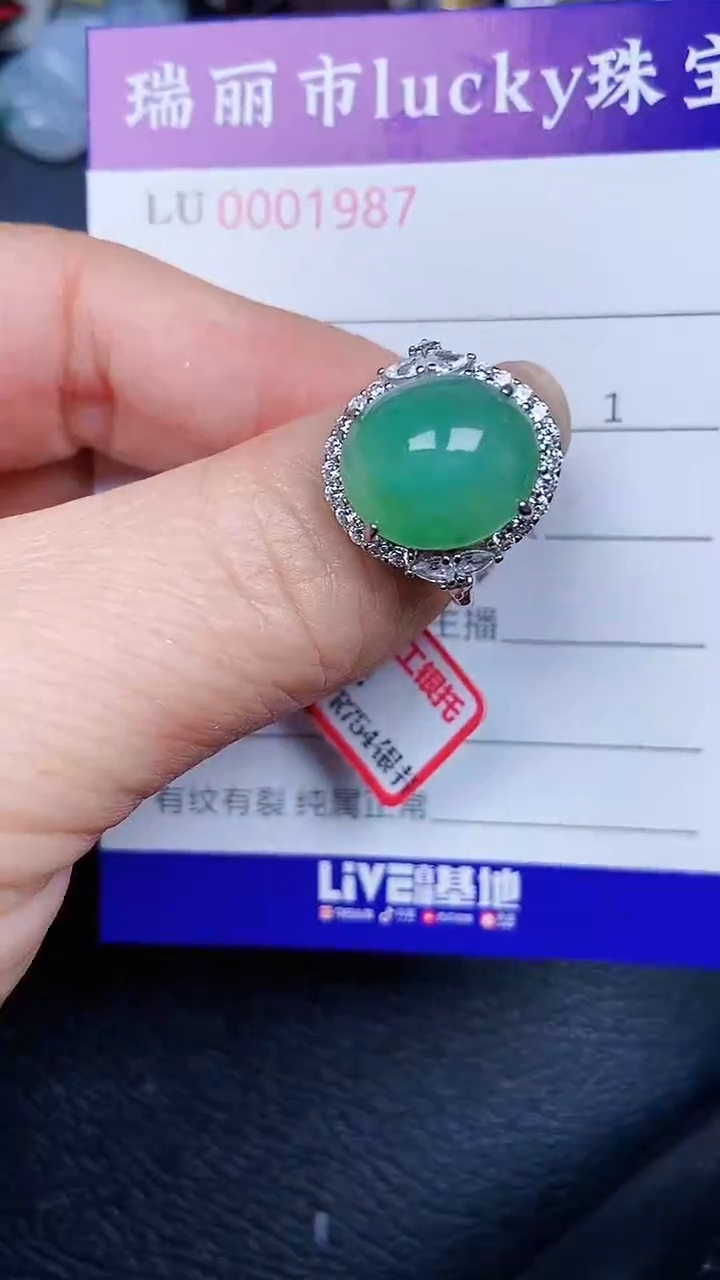 颈饰银S925镶嵌翡翠1987