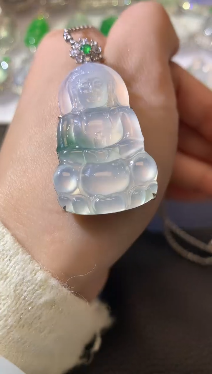 【闪购商品】翡翠吊坠(不含链)18K金镶嵌W8