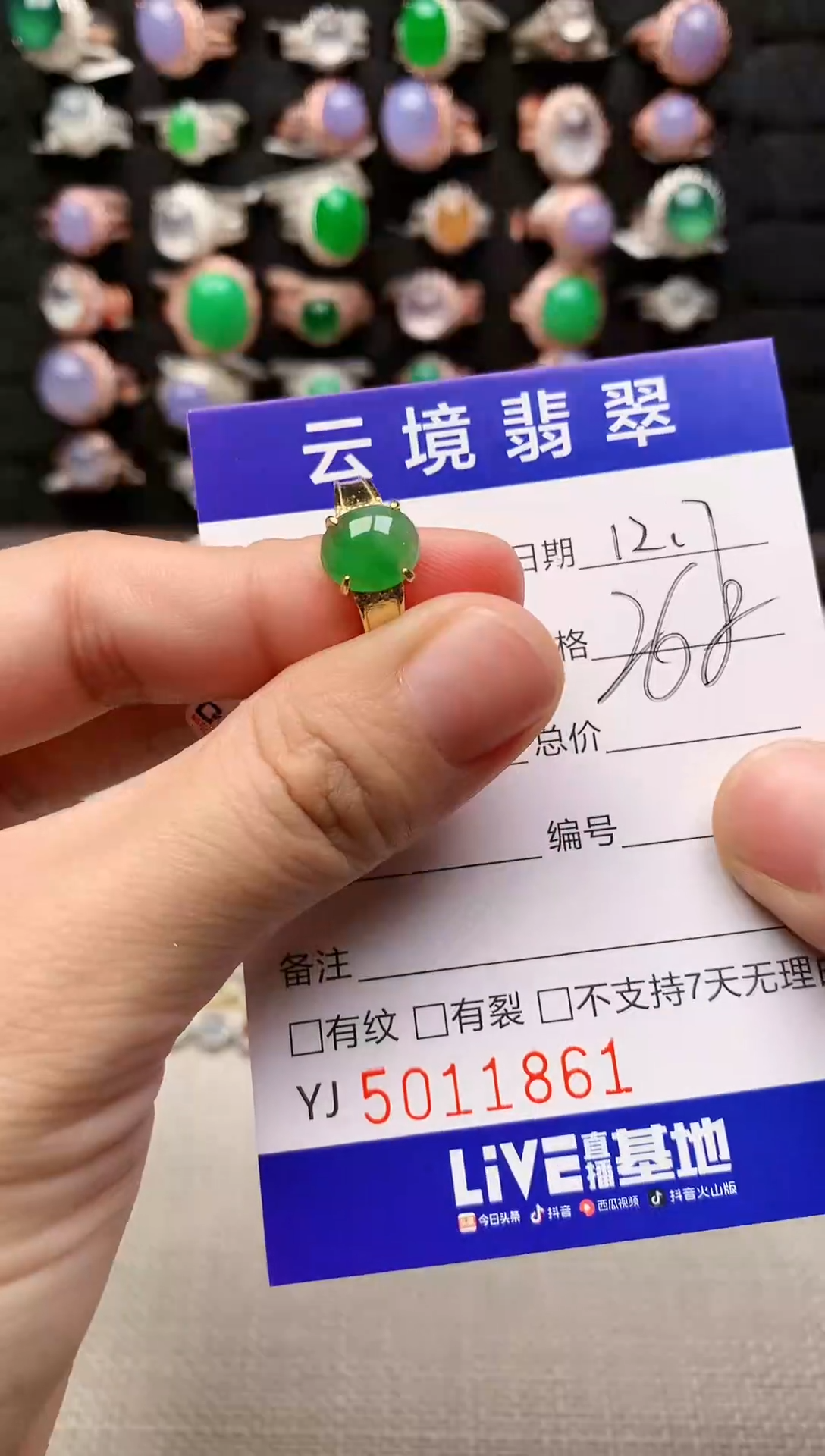 银S925镶嵌戒指翡翠1861
