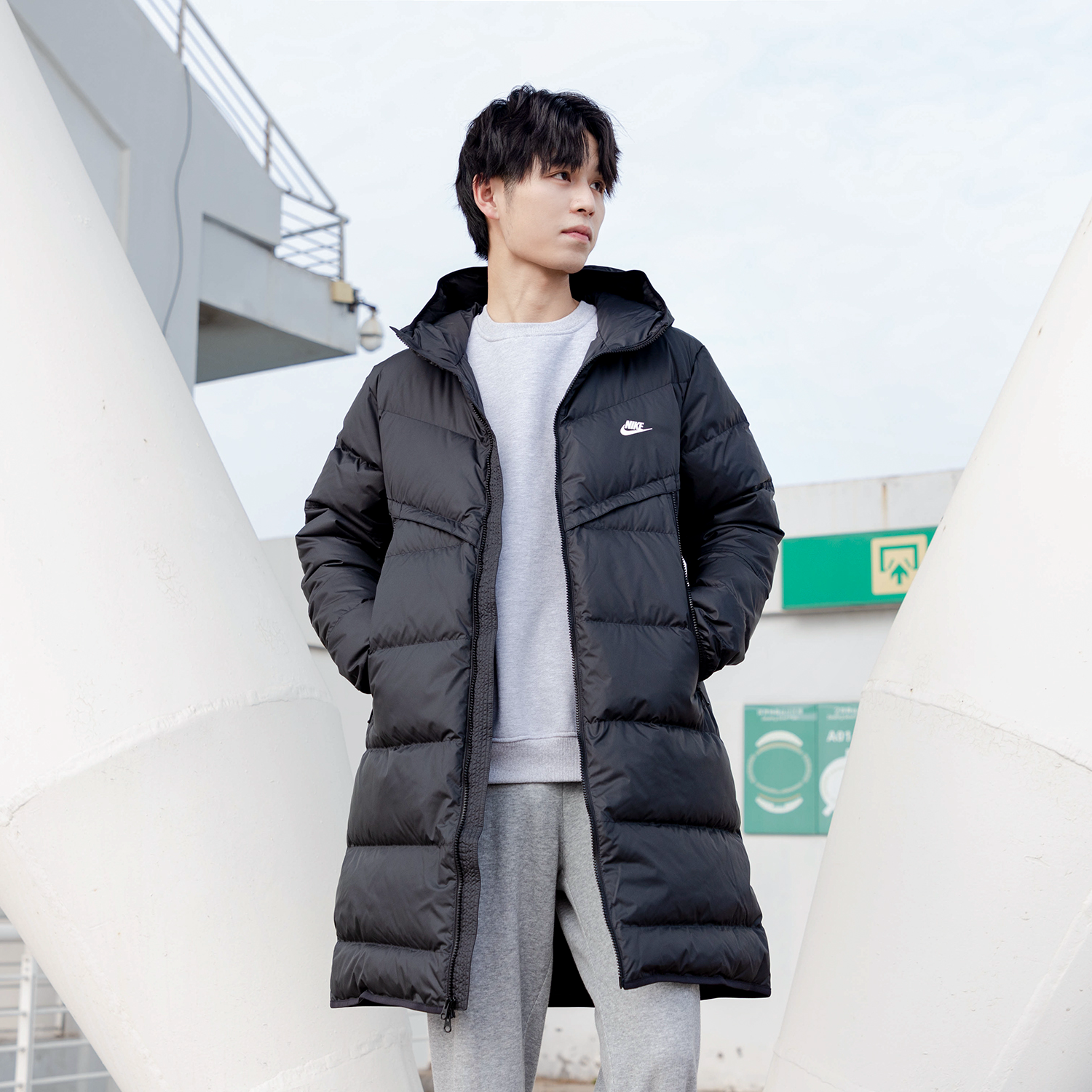 NIKE耐克羽绒服男装秋冬新款中长款保暖外套轻盈舒适运动服DV1134