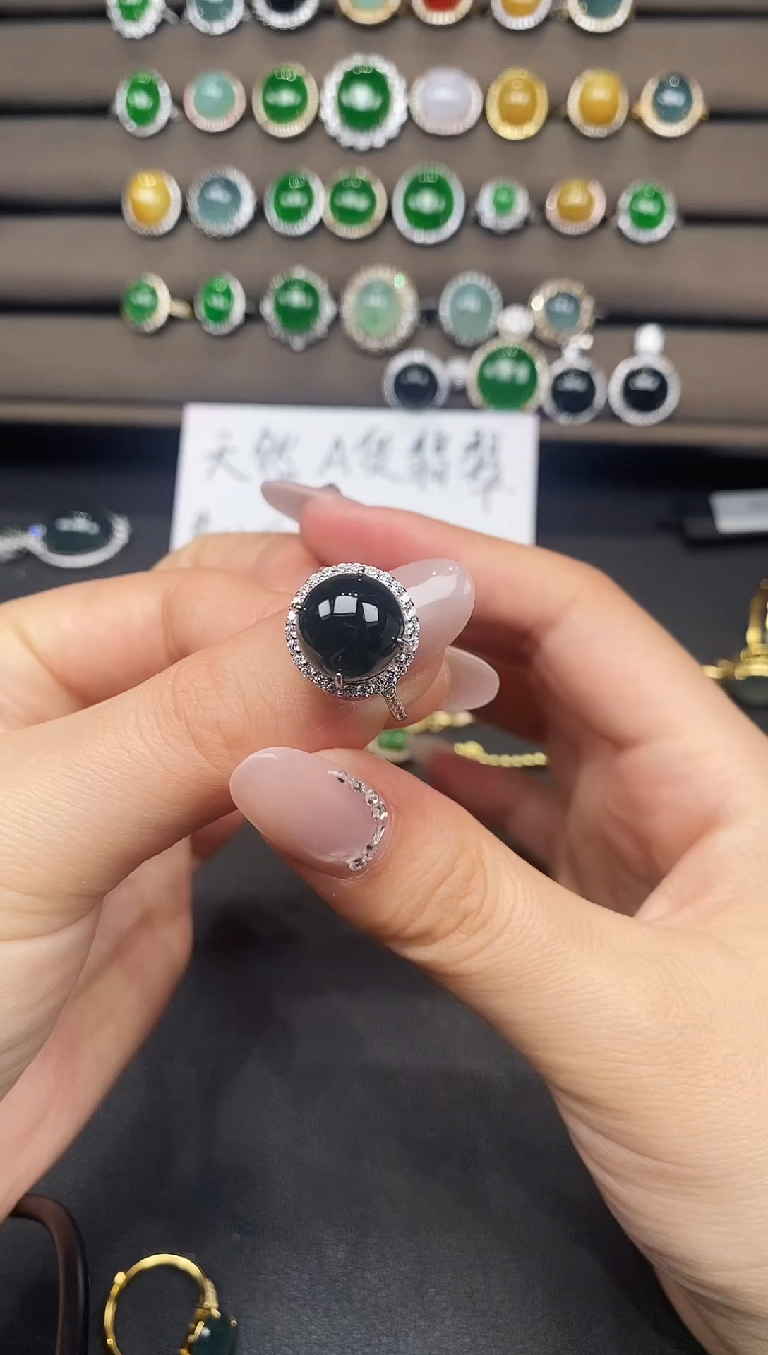 银S925镶嵌戒指翡翠111