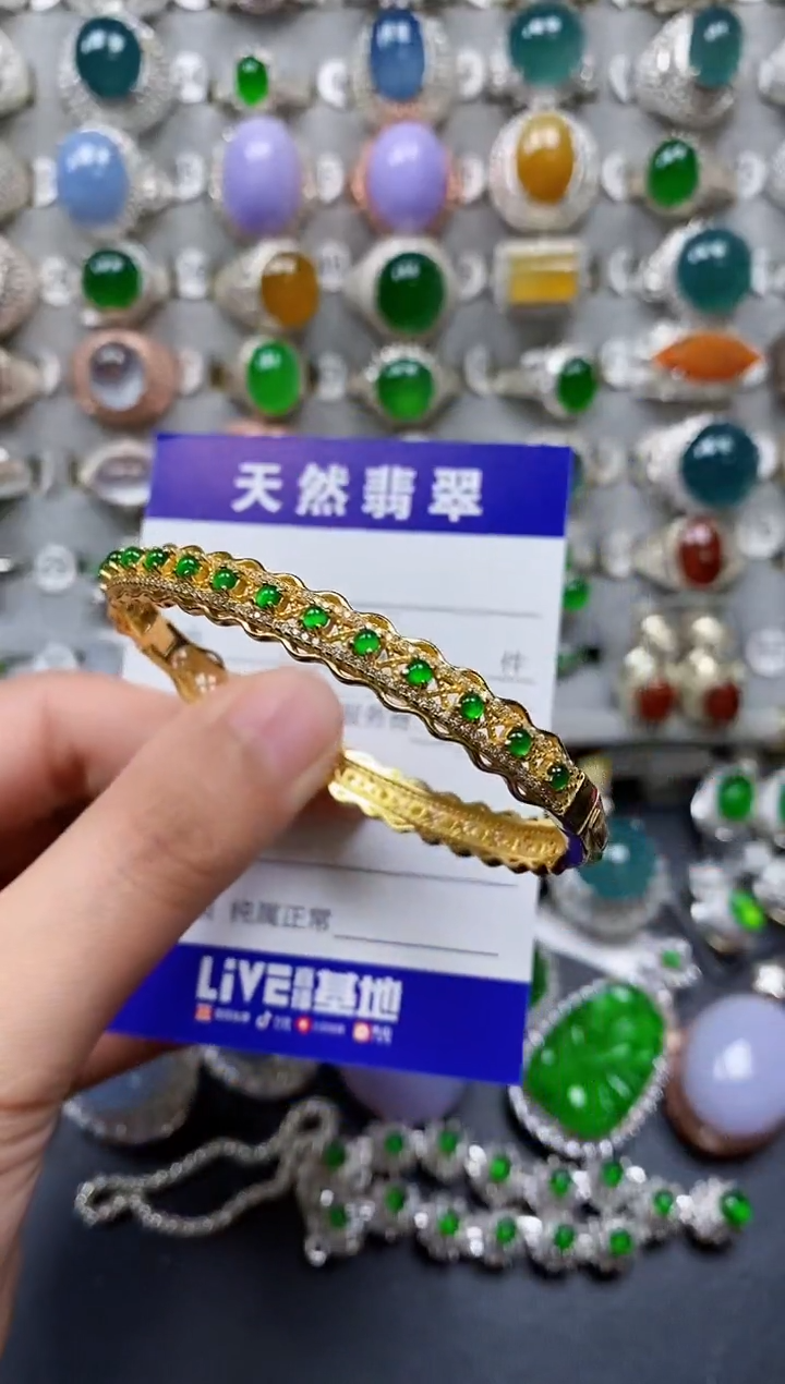 【闪购商品】翡翠手镯银S925镶嵌0123