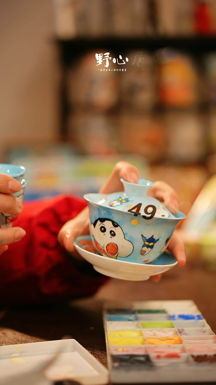 【闪购商品】杯景德镇高温釉下彩原创手绘陶瓷49