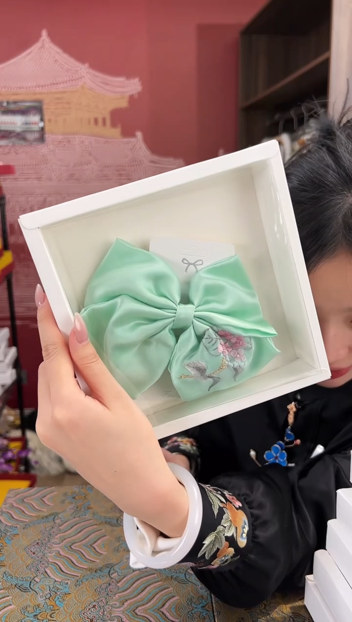 【闪购商品】刺绣苏绣桑蚕丝手工绣刺绣发圈