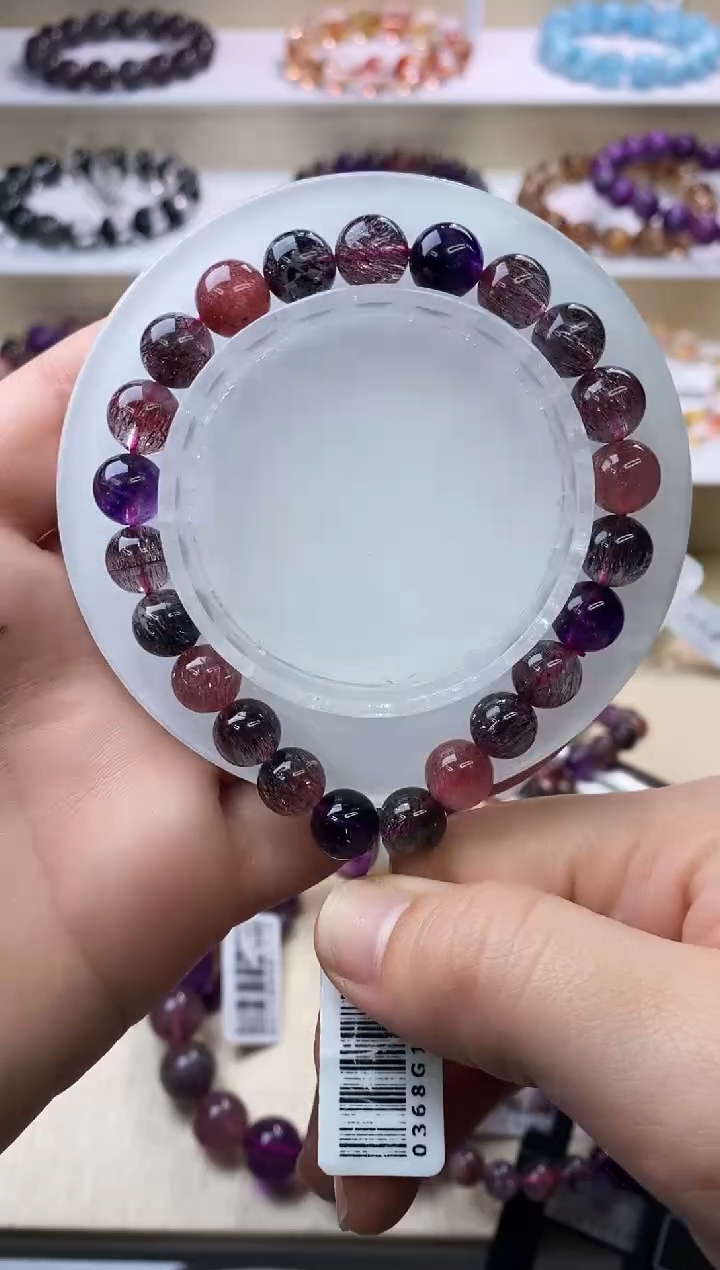 【闪购商品】水晶手链未镶嵌黑加仑超七单圈8m+