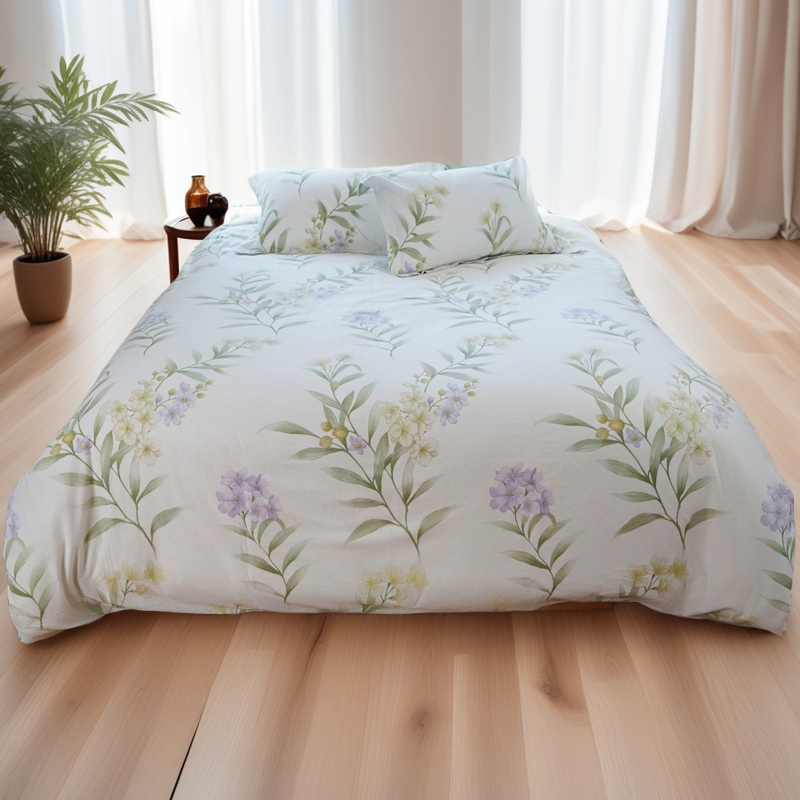 【小林寝饰】全棉印花四件套-花屿恋-米200*230cm