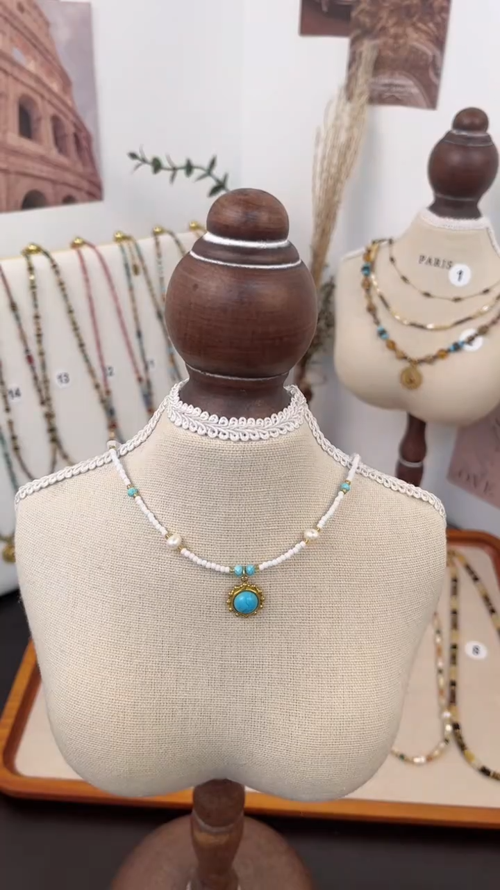 项链钛钢石英质玉1号