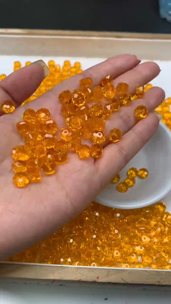 未镶嵌珠宝半成品水晶D196 黄水晶切面5*8mm20个9.9元