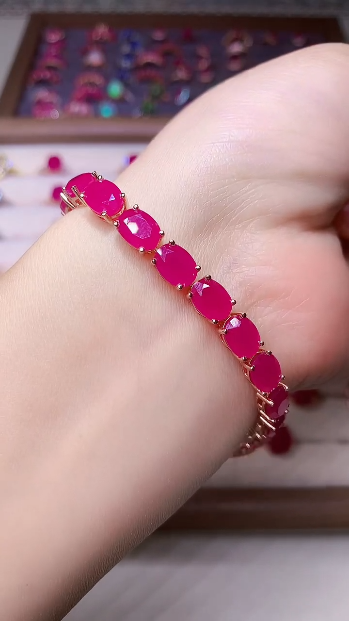 【闪购商品】红宝石手链银S925镶嵌000