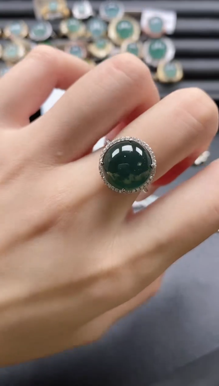 【闪购商品】翡翠戒指银S925镶嵌51511