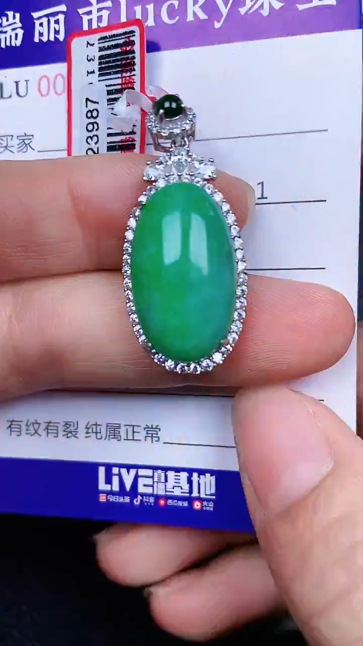 颈饰银S925镶嵌翡翠079/8