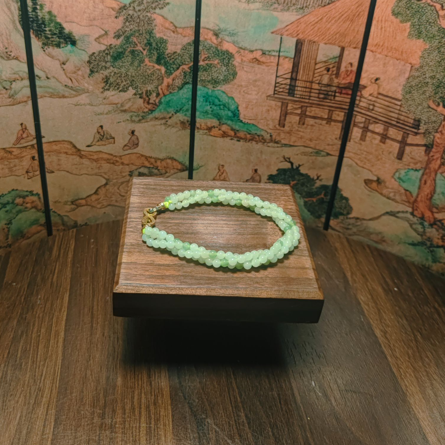 G和田玉麻花辫手链2174
