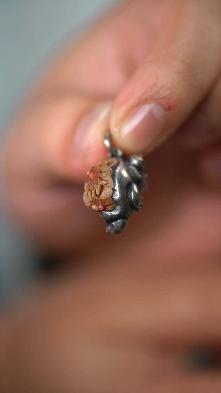 【闪购商品】玛瑙吊坠银S925镶嵌595号设计款金蟾吊坠