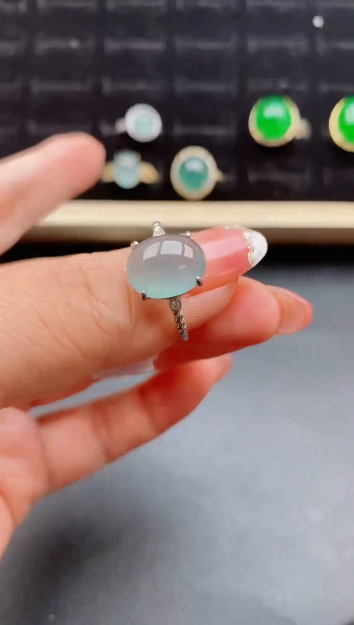 【闪购商品】翡翠戒指银S925镶嵌058580