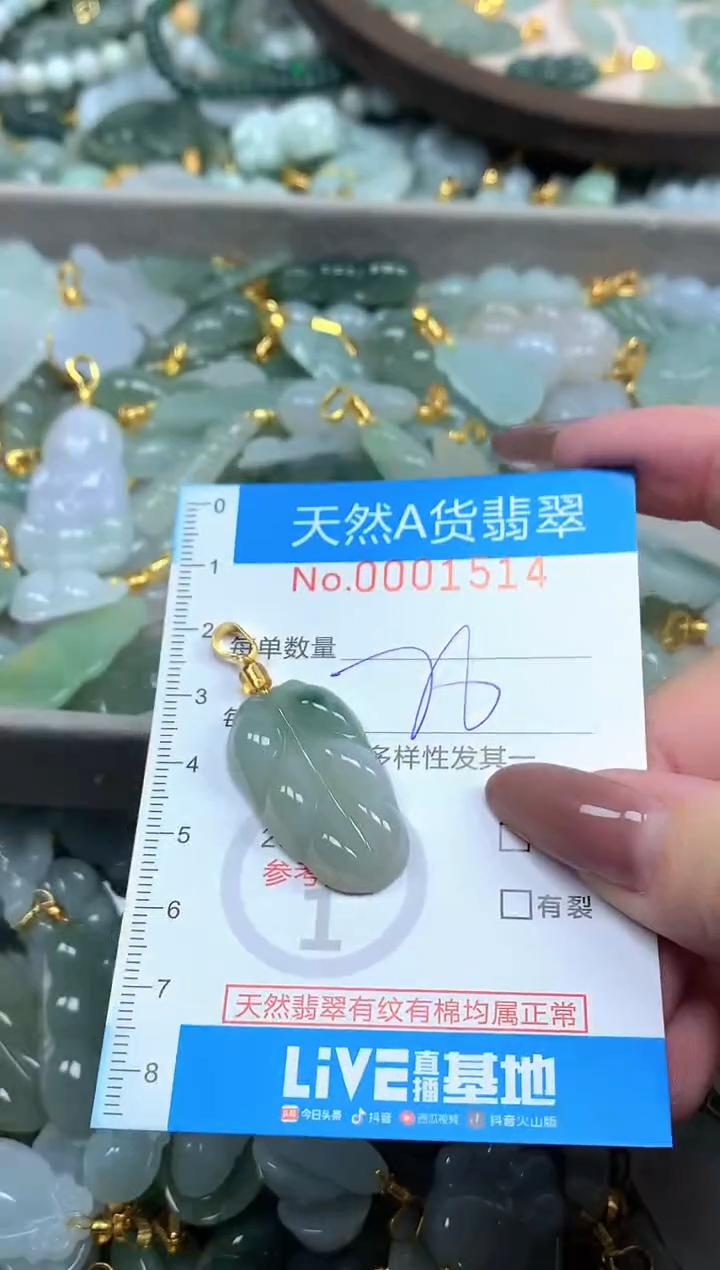 颈饰未镶嵌翡翠净货挂件-1514