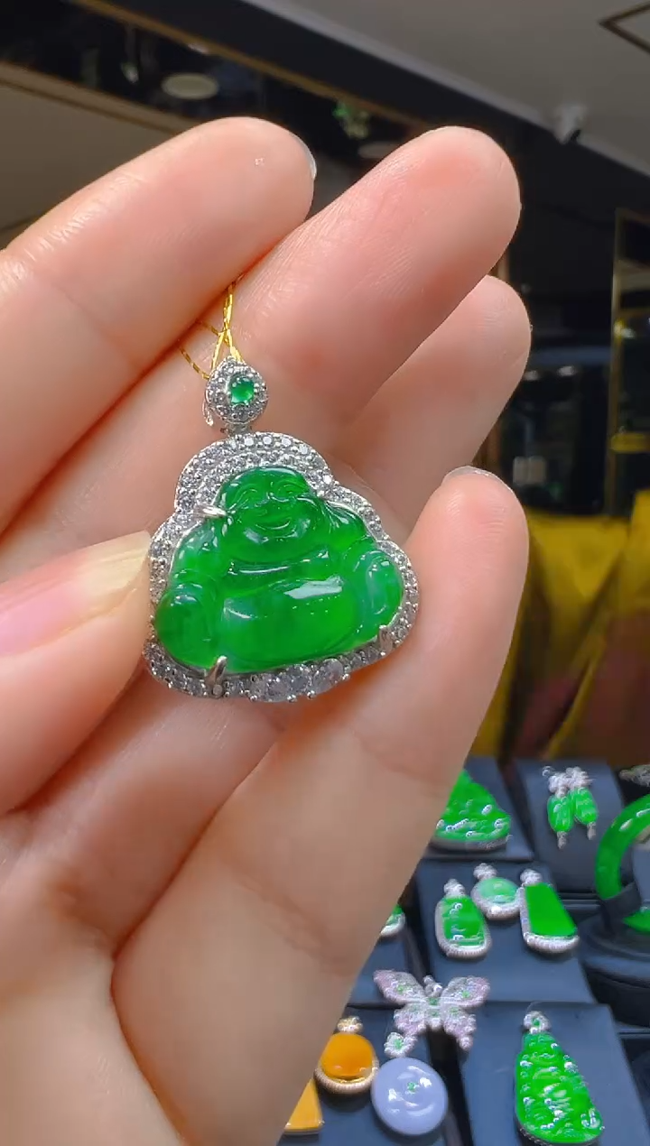 翡翠银S925镶嵌吊坠(赠链)002 （多样性发其一）