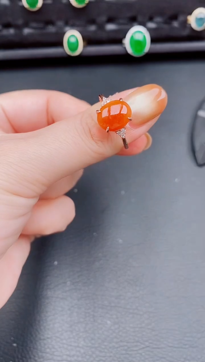 【闪购商品】翡翠戒指银S925镶嵌天然a货翡翠321